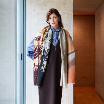 Superfine Merino Wool 'Snowfall' 二重仕立てのロングストール