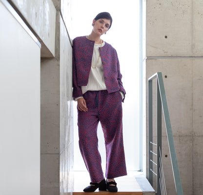 11月中旬入荷予定！播州織 Wool/Cotton イージーパンツ / pinkxpurple