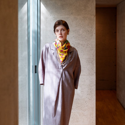 Superfine Merino Wool 'Champane POP!' リング付きミニスカーフ