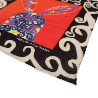 Mouchoir double gaze en coton bio vert 'Glandier'