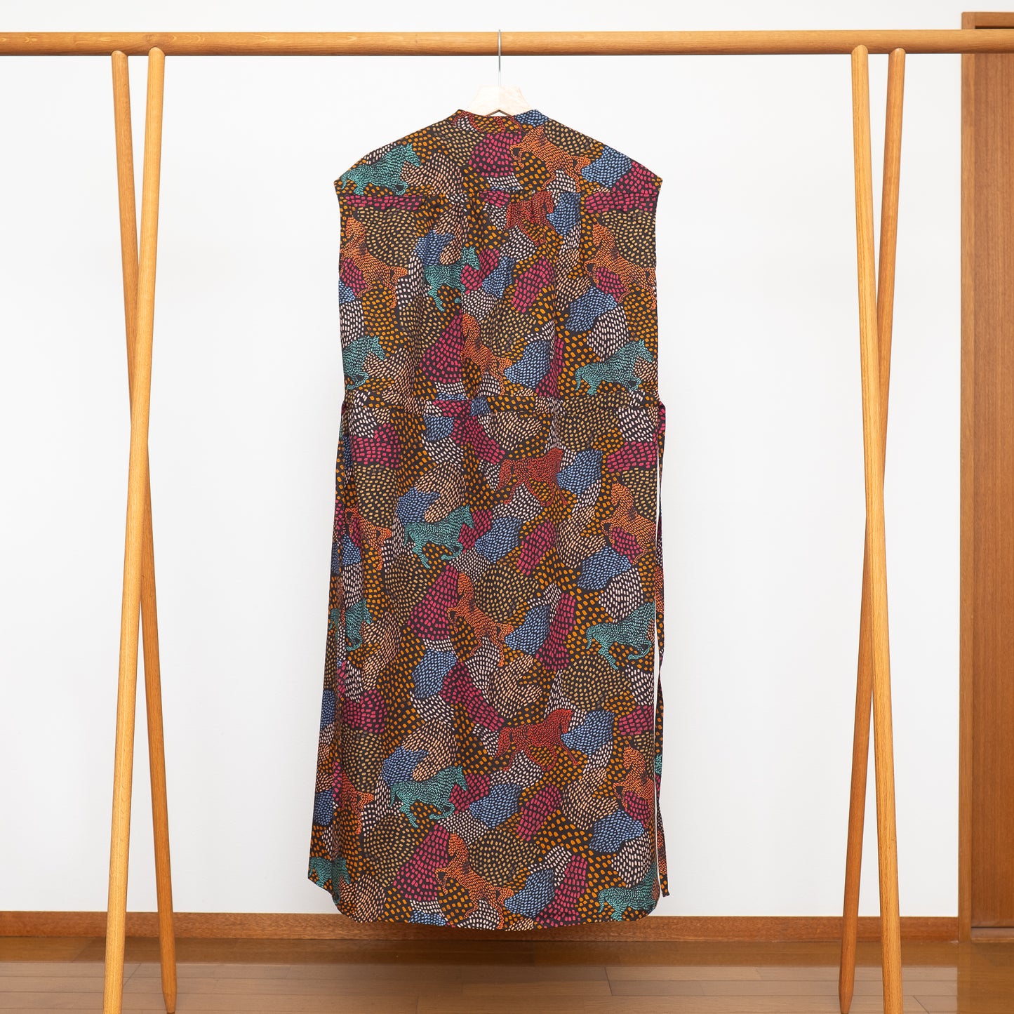 Restock! Japanese Printed Organic Cotton 'Pluto and Beyond' Gathered Shirt Dress