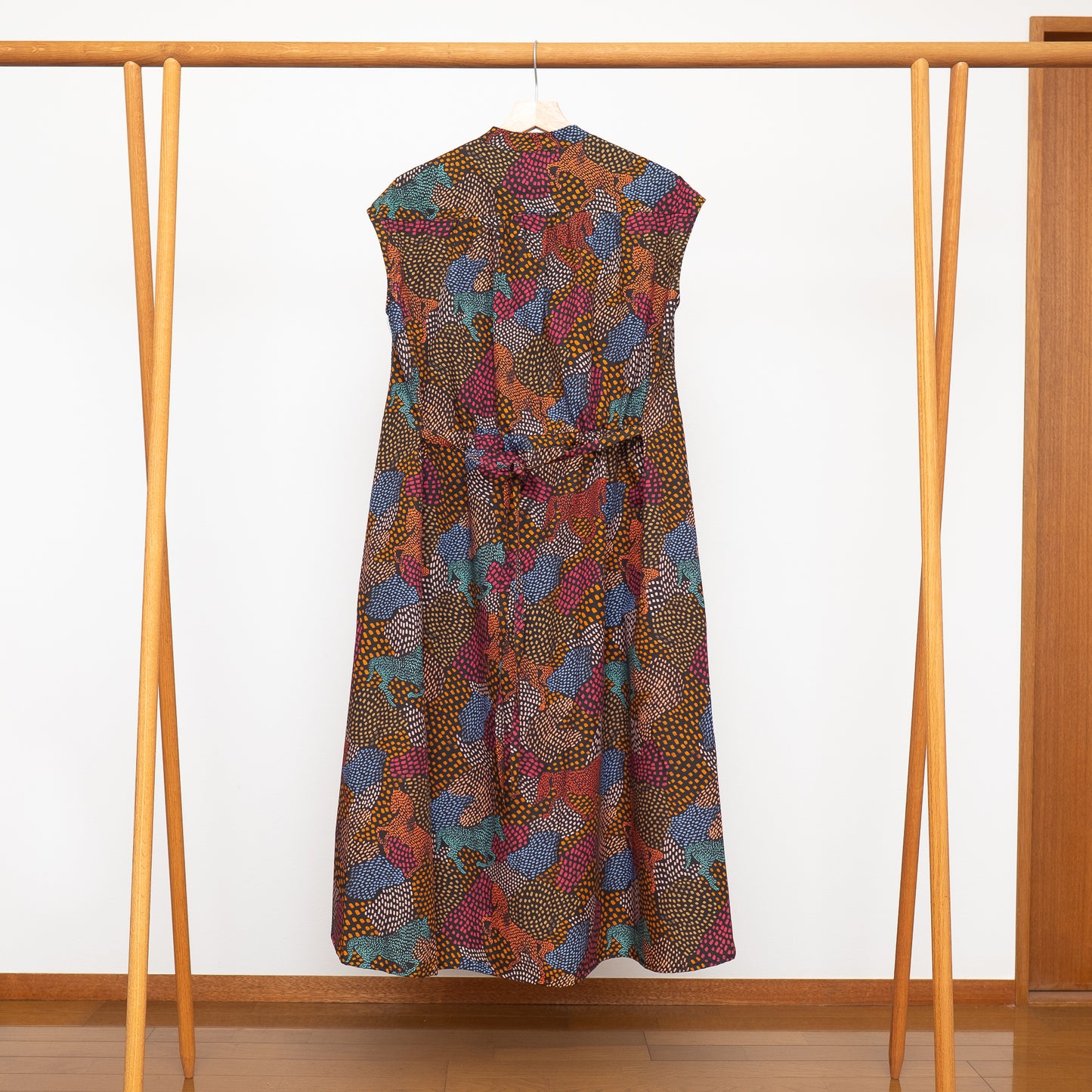 Restock! Japanese Printed Organic Cotton 'Pluto and Beyond' Gathered Shirt Dress