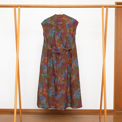 Restock! Japanese Printed Organic Cotton 'Pluto and Beyond' Gathered Shirt Dress