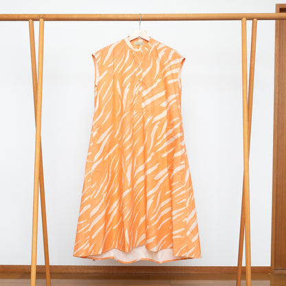 Restock! Japanese Printed Organic Cotton 'Pluto and Beyond' Gathered Shirt Dress