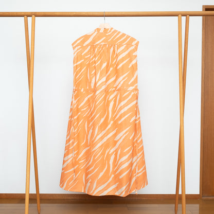 Restock! Japanese Printed Organic Cotton 'Pluto and Beyond' Gathered Shirt Dress