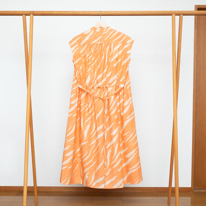Restock! Japanese Printed Organic Cotton 'Pluto and Beyond' Gathered Shirt Dress