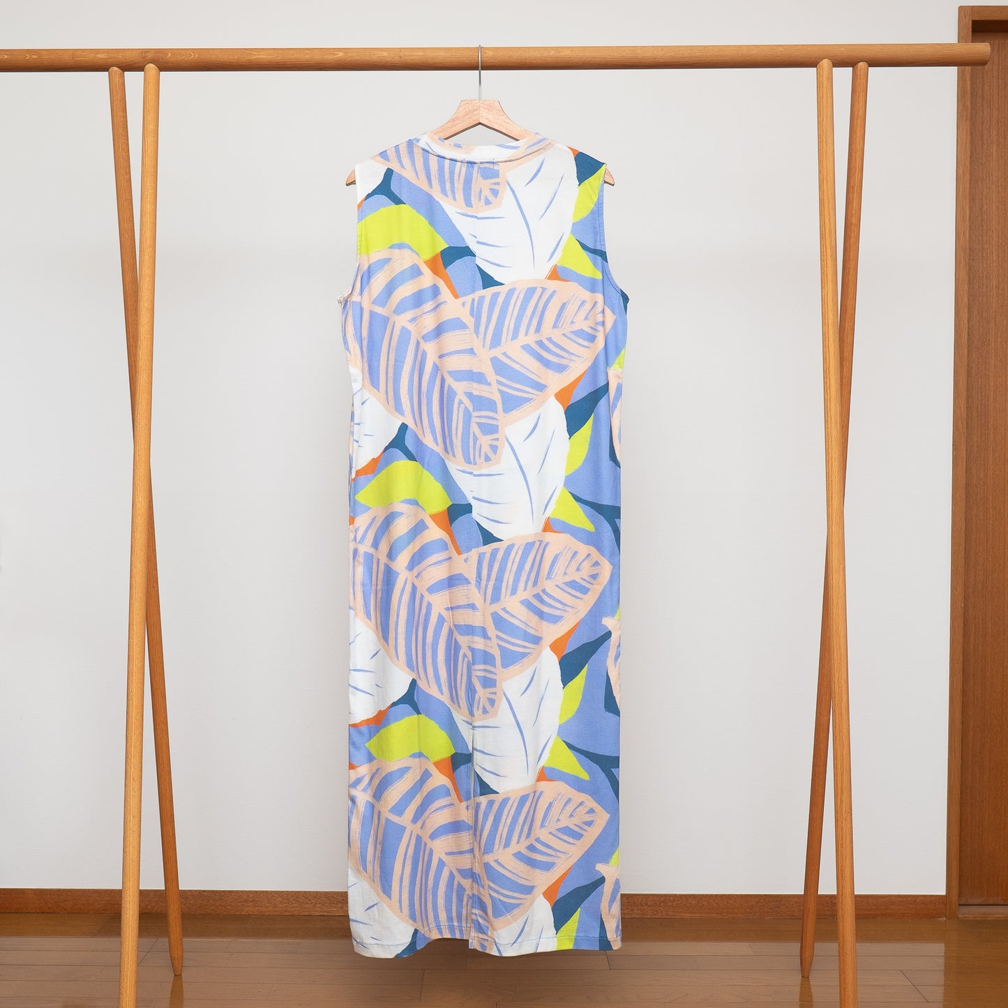Robe débardeur gris foncé en coton bio imprimé japonais 'Belgravia'