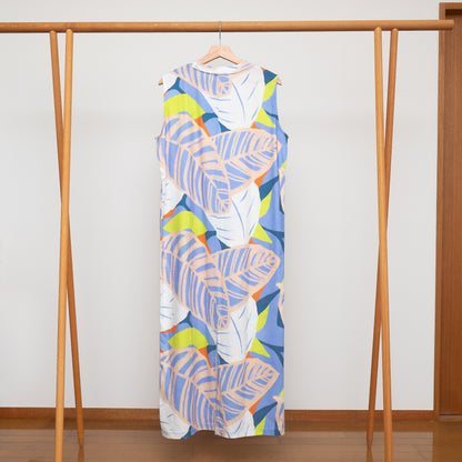 Robe débardeur gris foncé en coton bio imprimé japonais 'Belgravia'