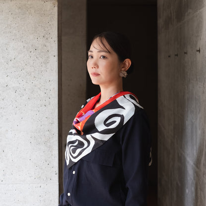 kagayaki工房  清水 俊介 シルク大判スカーフ