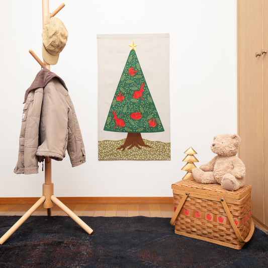 Pochette / Bag in Bag en coton imprimé japonais 'Abbey' blanc