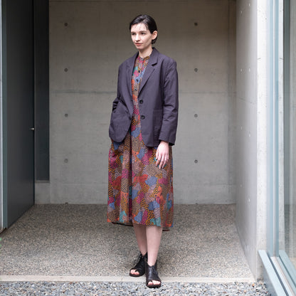 Restock! Japanese Printed Organic Cotton 'Pluto and Beyond' Gathered Shirt Dress