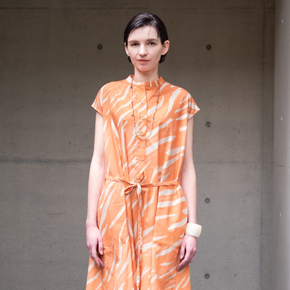 Restock! Japanese Printed Organic Cotton 'Pluto and Beyond' Gathered Shirt Dress