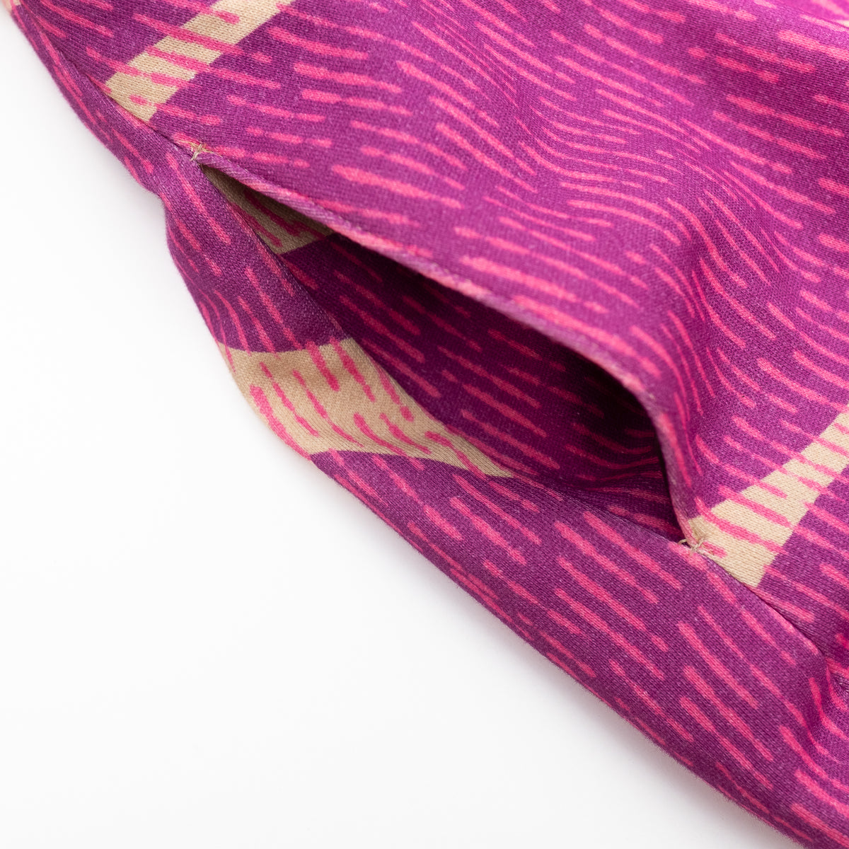 裏起毛 オーガニックコットンロングスカート 'Oxford Mosaic' pink