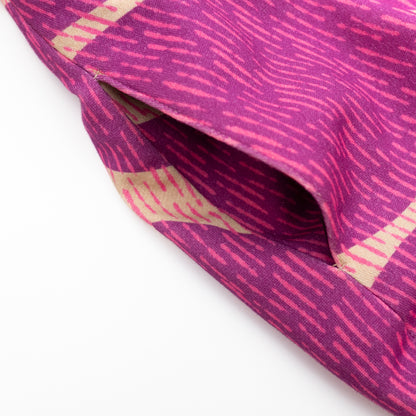 裏起毛 オーガニックコットンロングスカート 'Oxford Mosaic' pink