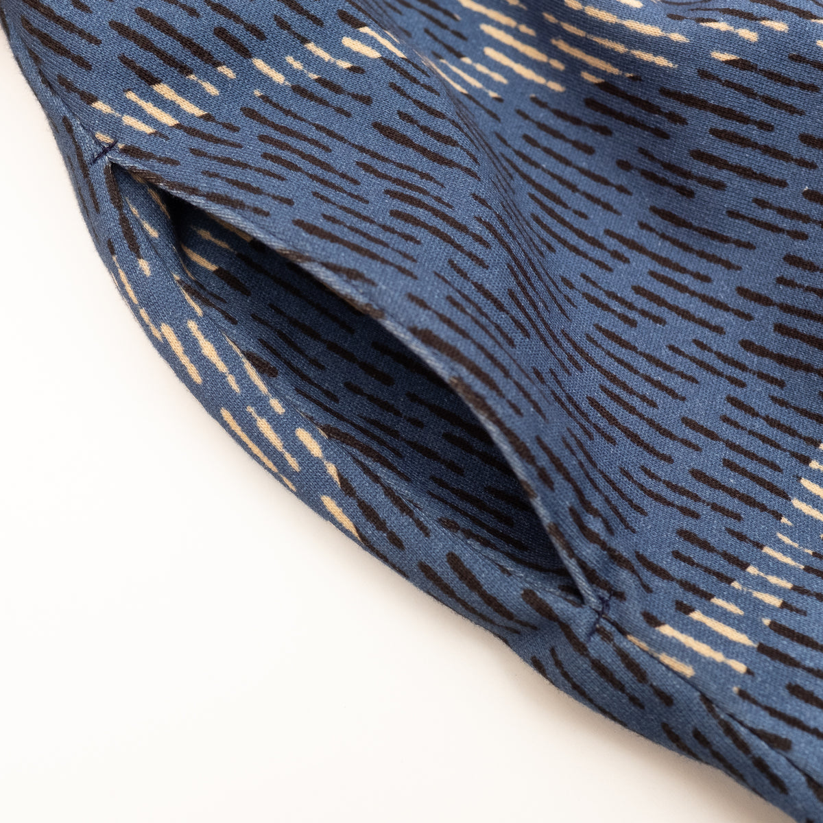 裏起毛 オーガニックコットンロングスカート 'Oxford Mosaic' blue