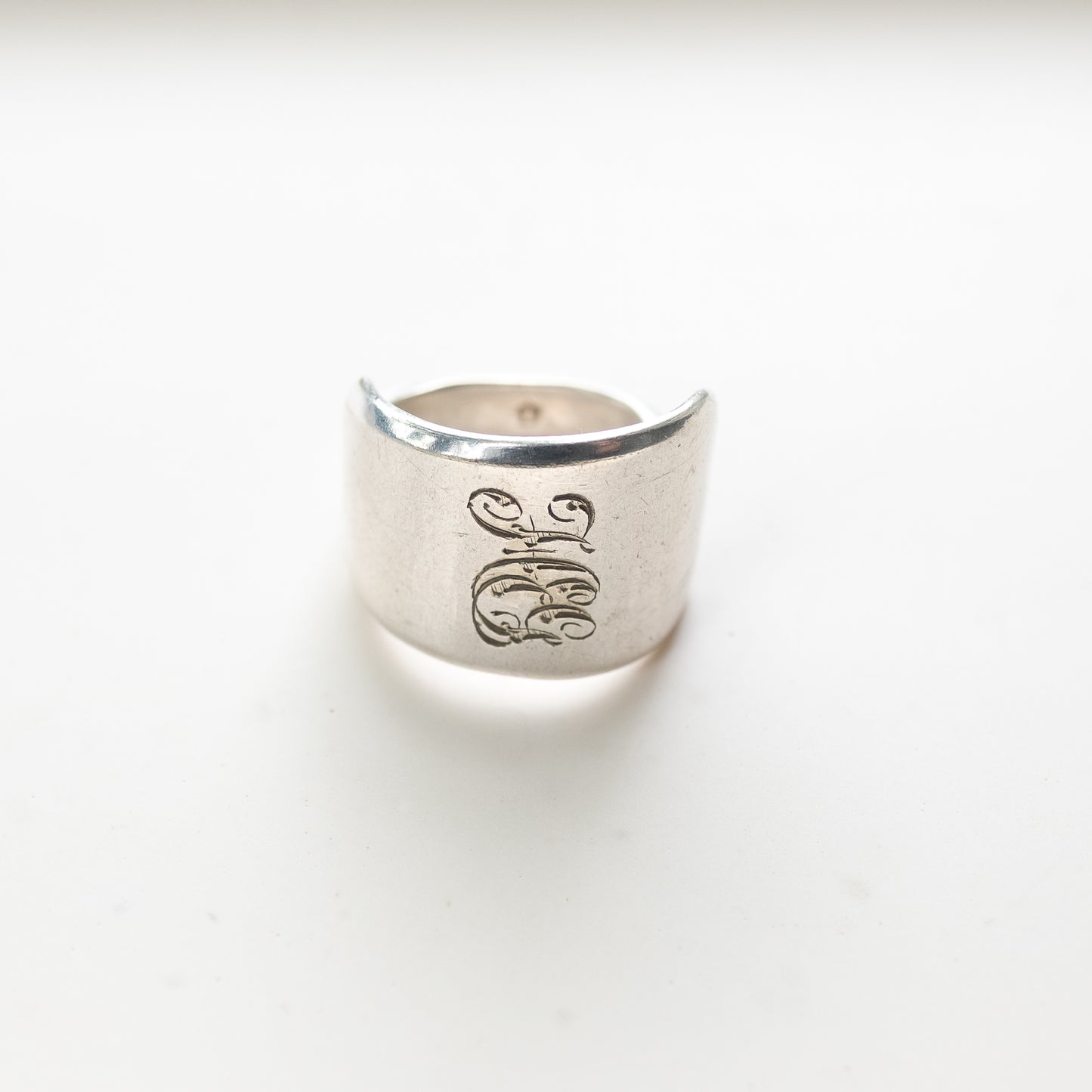 5/11 21時より Silver Plated アンティークスプーンリング /  'MH' 17号~18号