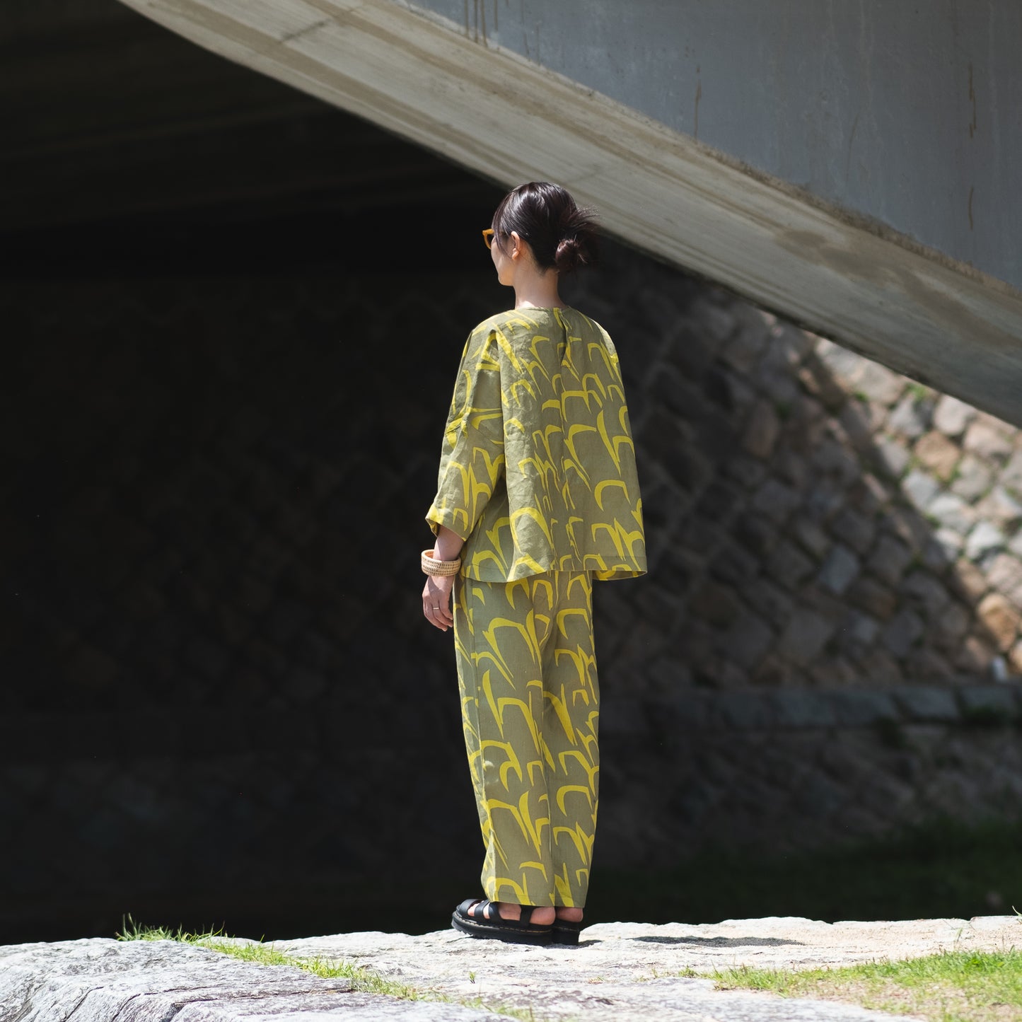 リネンワイドブラウス 'Antwerp' lemon yellow