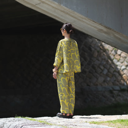 リネンワイドブラウス 'Antwerp' lemon yellow