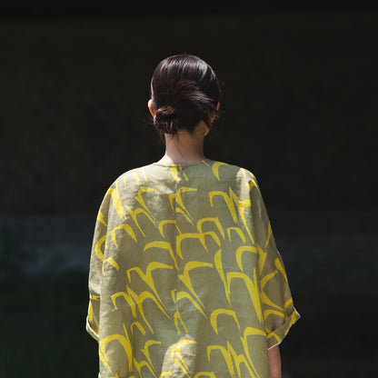 リネンワイドブラウス 'Antwerp' lemon yellow