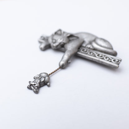 dead stock vintage scarf clip flower motif