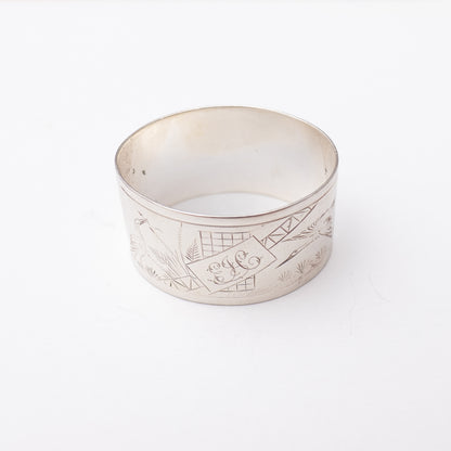 ロングストール用 ヴィンテージリング / silver plated 19世紀 風景画 イギリス製