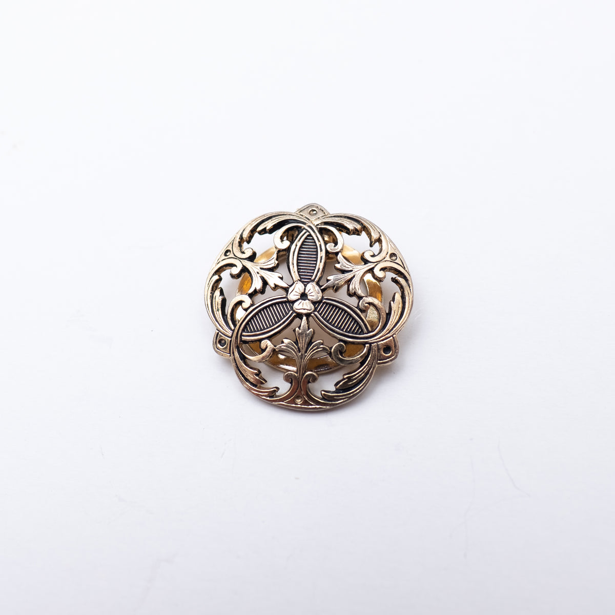 dead stock vintage scarf clip flower motif