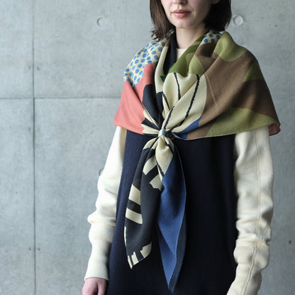 3月お届け予定！Silk Cotton 'Den Bosch' black 大判スカーフ