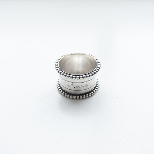dead stock vintage scarf ring silver