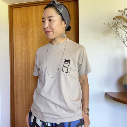 Imprimé japonais Ecovero / O.Cotton UNISEX Tshirt 'Dog In A Hat' Y