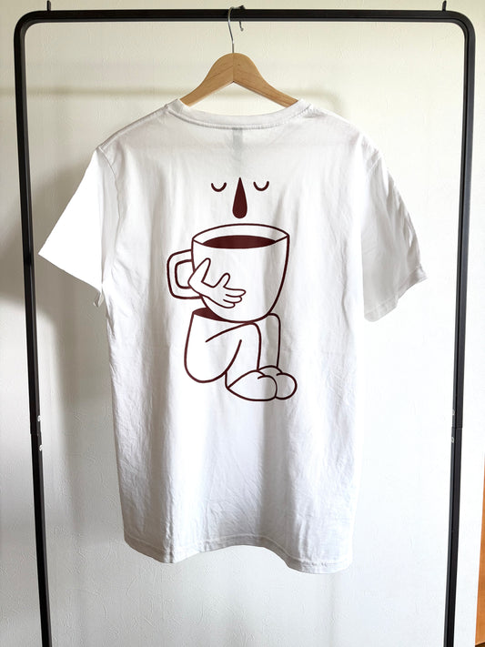 8月中旬お届け予定 オーガニックコットンTシャツ 'Coffee Nose '両面プリント