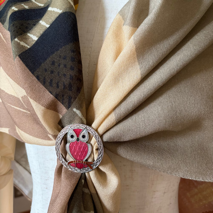 dead stock vintage scarf clip flower motif