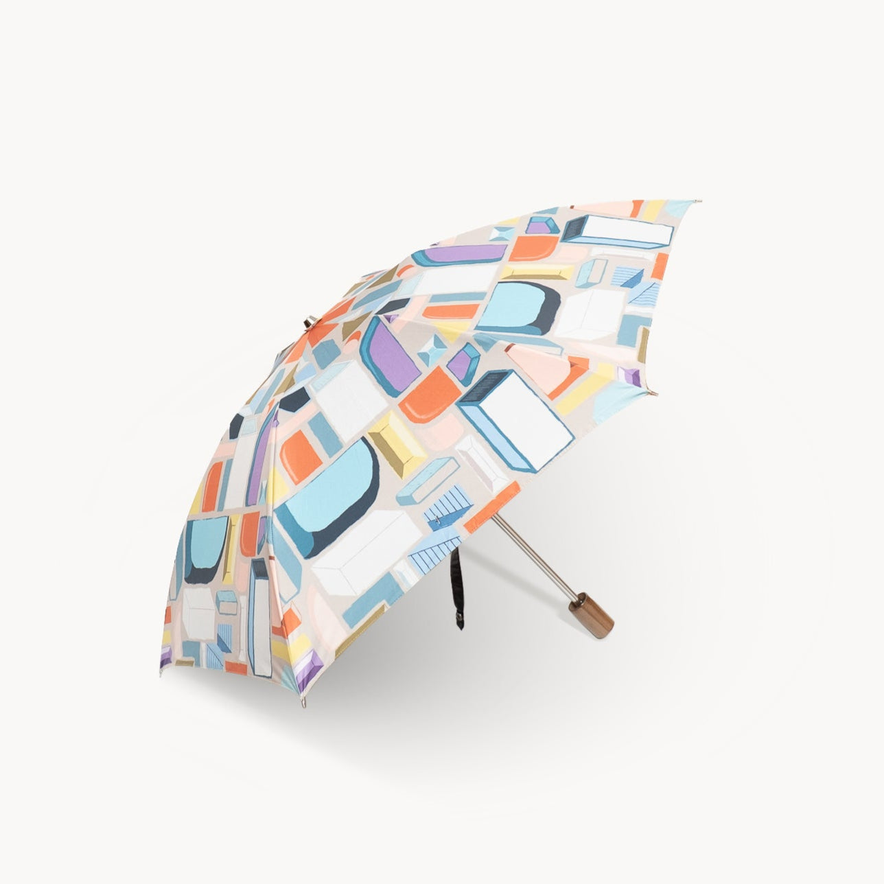 Parapluie pluie ou soleil imprimé japonais court type Late Nights 'neon' | FIL &amp; CUIVRE