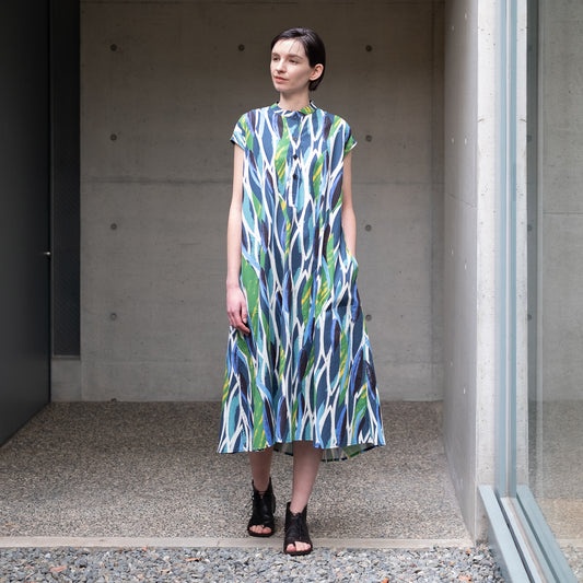 ５月中旬入荷予定！オーガニックコットンのフレンチスリーブシャツドレス 'Ocean Safari'