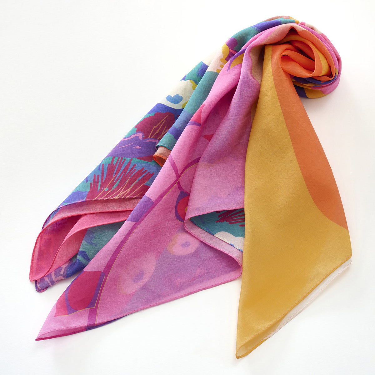 シルクコットンの大判スカーフ 'Windy Bay' pink