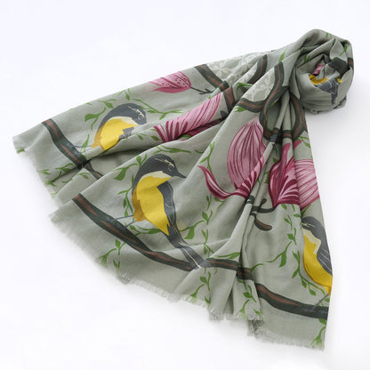 オーガニックコットンのロングストール 'Crabble Magnolia' grey
