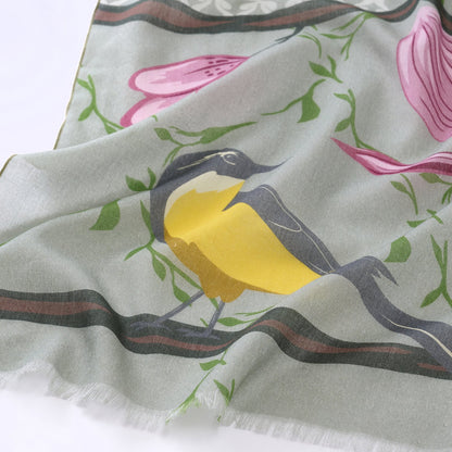 オーガニックコットンのロングストール 'Crabble Magnolia' grey