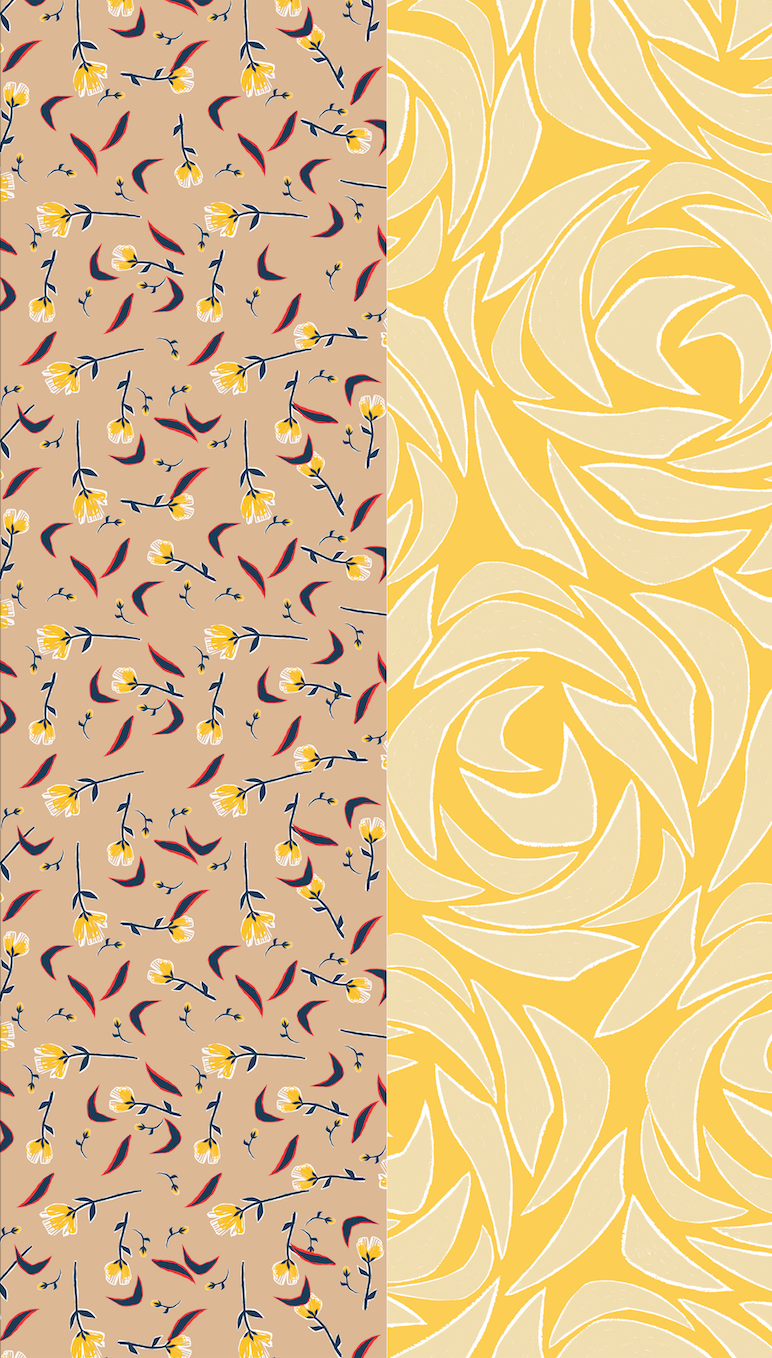 Silk/Silk 'Wingham' beige+yellow ループスカーフ