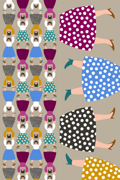 メリノウールの二重ロングストール 'Head Over Heels' black&beige