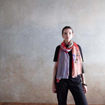 Japanese Printed Organic Cotton 'Brooklyn Funk Soul Sessions' B long stole