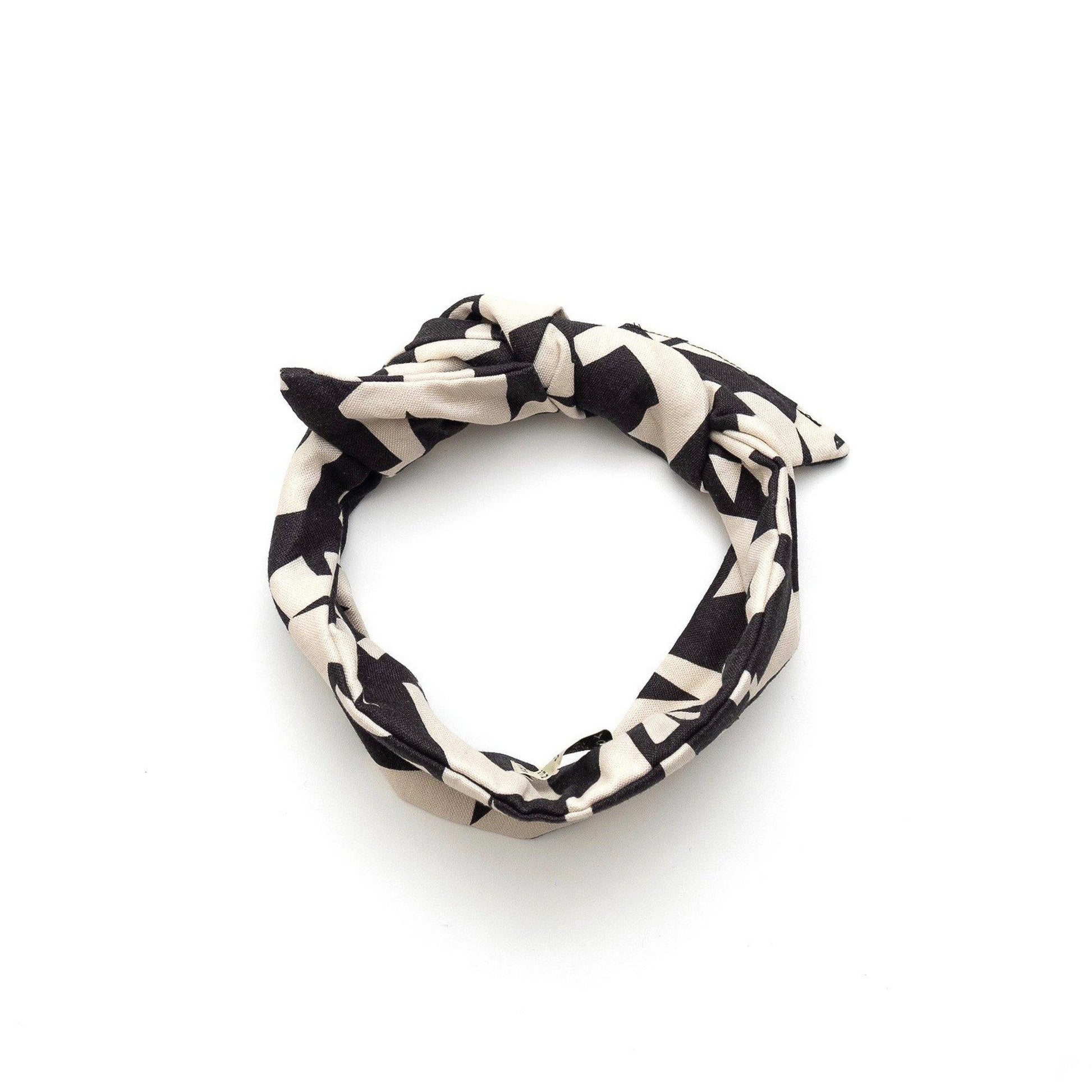 Japanese Linen 'Athens' Black ヘッドスカーフ/ミニスカーフ | YARN&COPPER