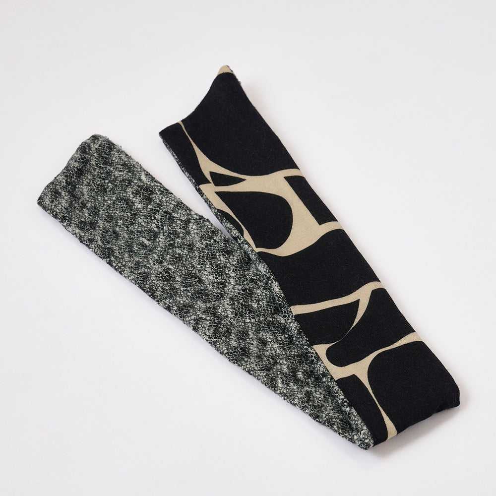 Japanese Merino Wool 'Halsham' リバーシブルヘッドスカーフ/ミニスカーフ