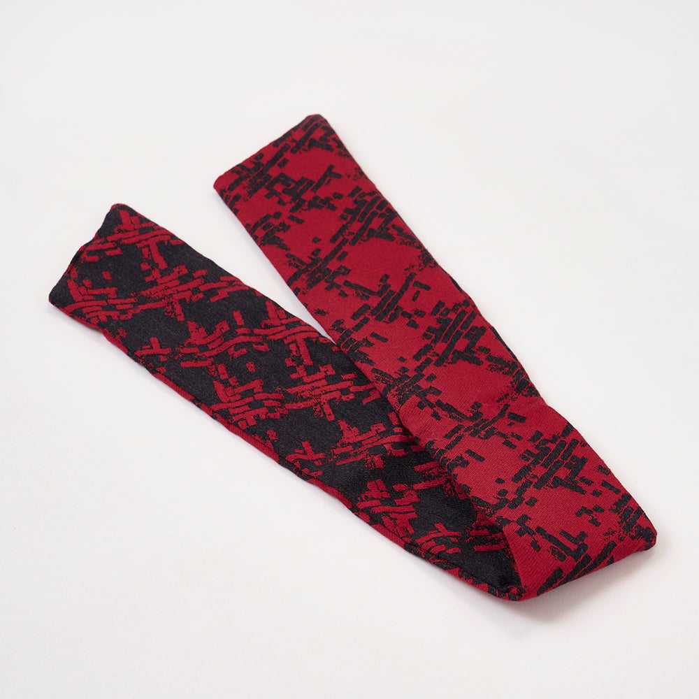 播州織 Japanese Wool/Cotton リバーシブルヘッドスカーフ/ミニスカーフ Red | YARN&COPPER