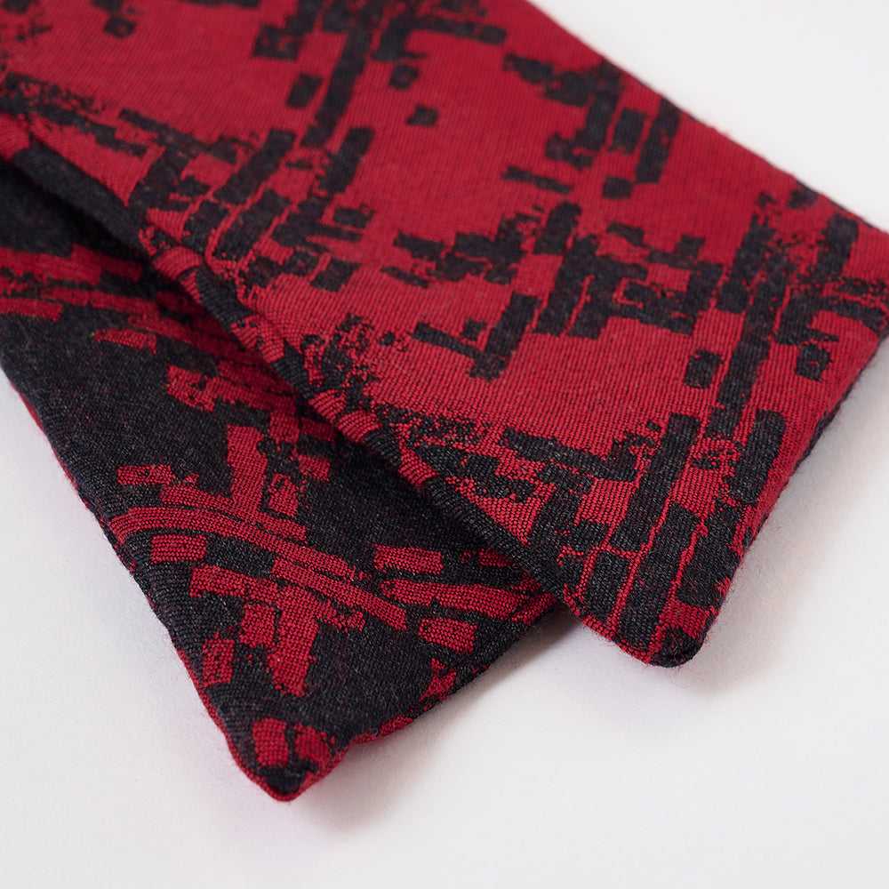播州織 Japanese Wool/Cotton リバーシブルヘッドスカーフ/ミニスカーフ Red | YARN&COPPER