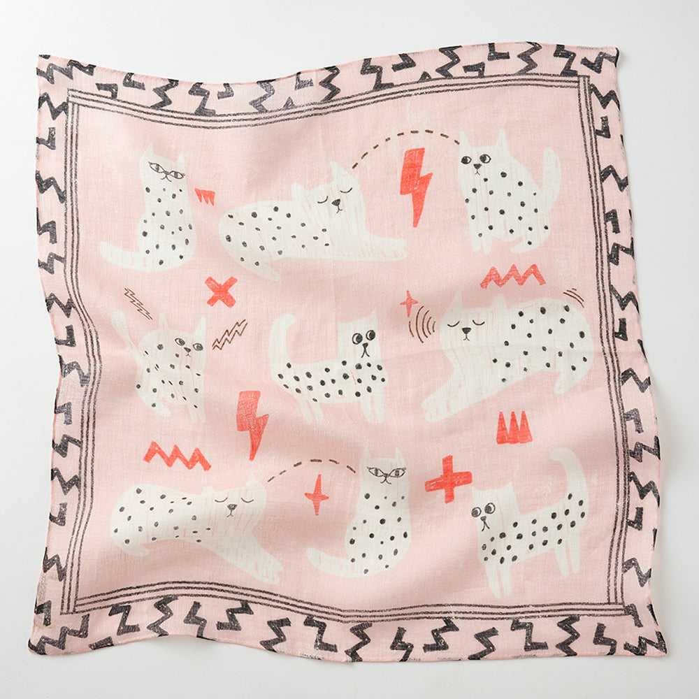 ４月末入荷予定 近江リネン Japanese Linen 'Telepathy' blossom pink リング付きミニスカーフ