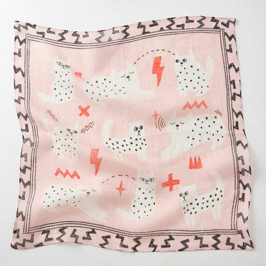 ４月末入荷予定 近江リネン Japanese Linen 'Telepathy' blossom pink リング付きミニスカーフ