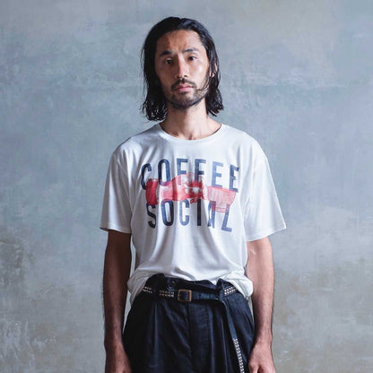 Japanese Printed Ecovero / O.Cotton UNISEX Tshirt 'COFFEE SOCIAL'