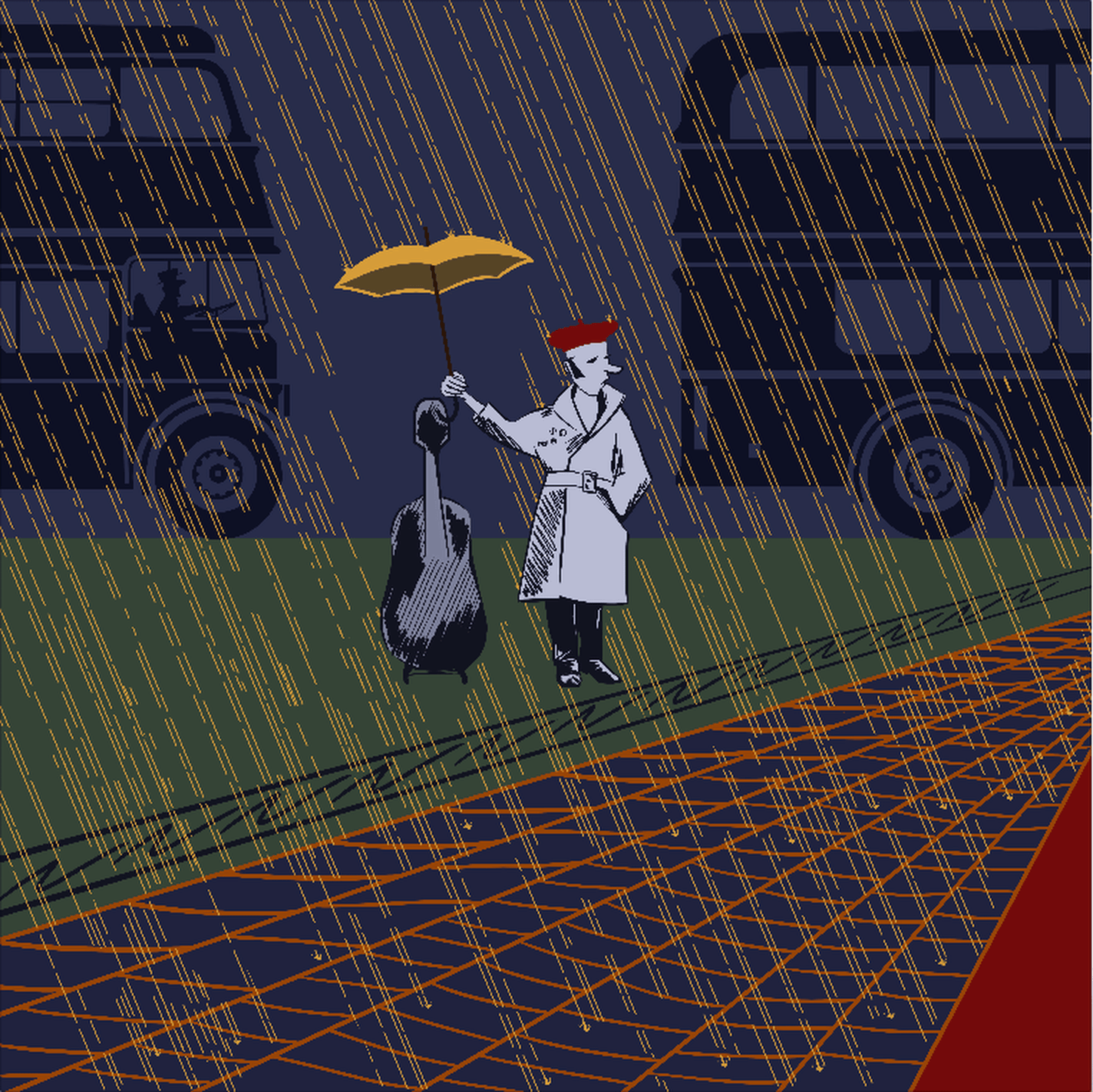 Japanese Merino Wool 'Music Matters' 正方形スカーフ | YARN&COPPER