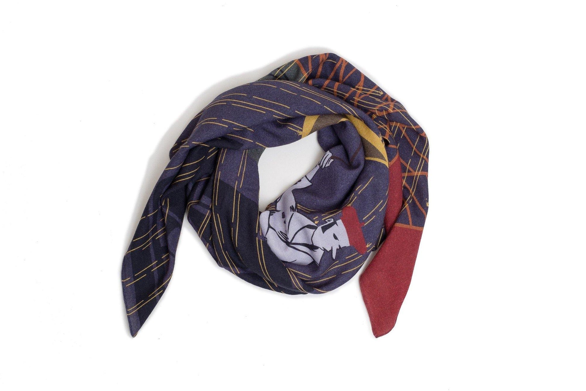 Japanese Merino Wool 'Music Matters' 正方形スカーフ | YARN&COPPER