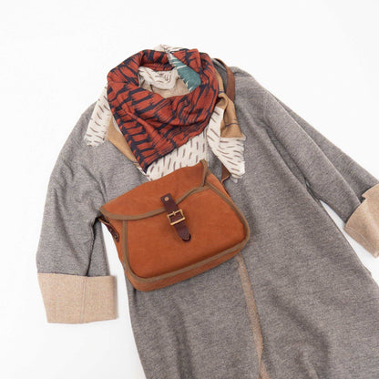 Japanese Merino Wool 'The Unknown Guest' Burnt Umber 正方形スカーフ