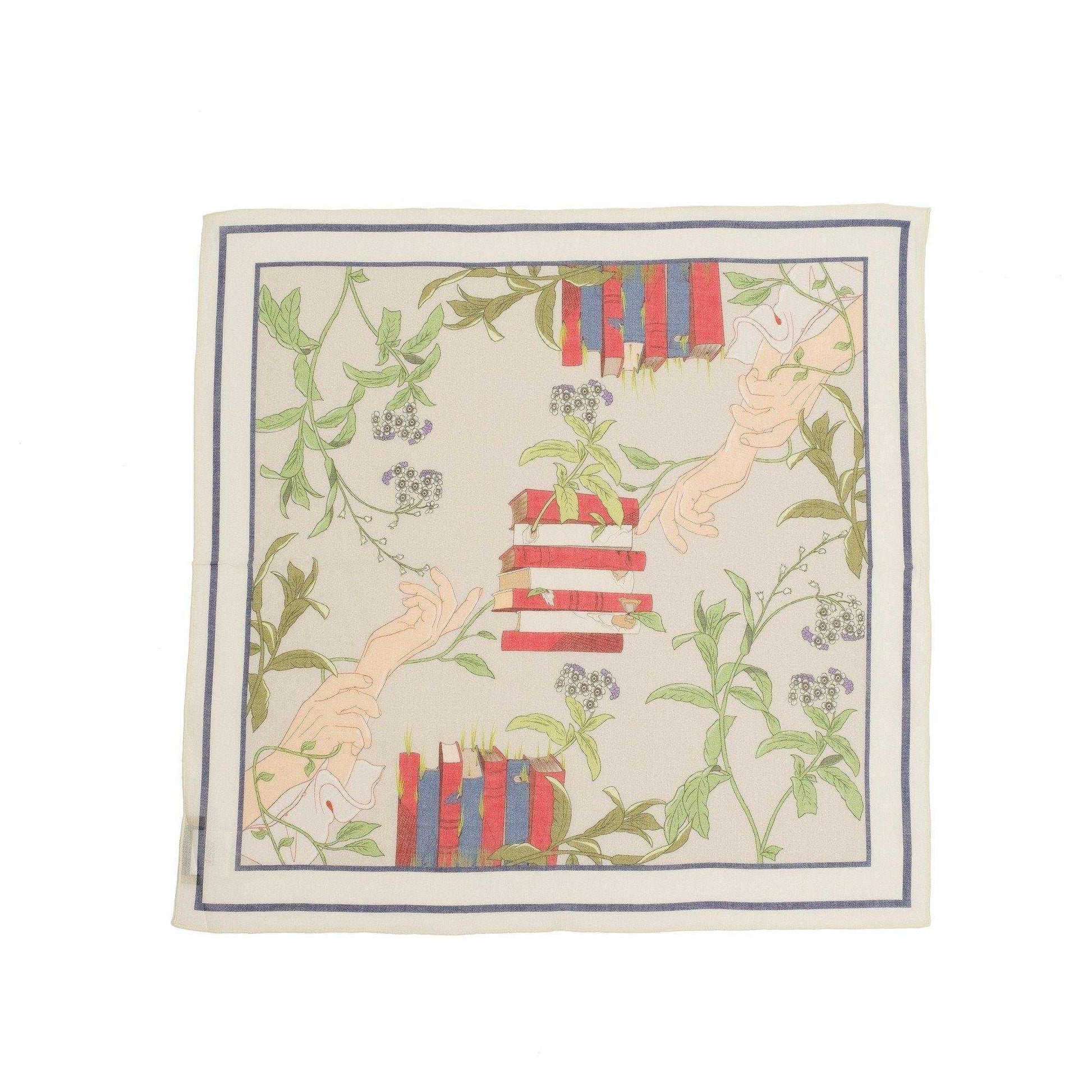 Japanese Printed Organic cotton 'A Shakespearean dream' C リング付きミニスカーフ